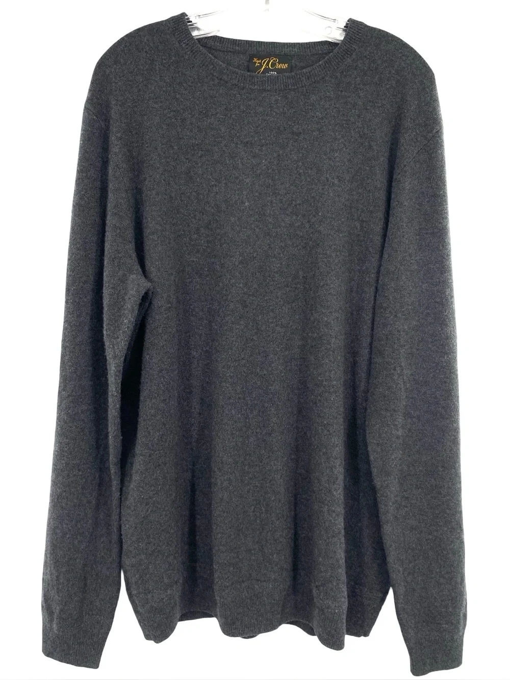 J. Crew Men’s Cashmere Crewneck Sweater Charcoal Gray XL Tall